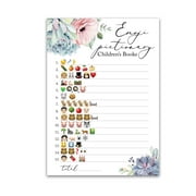 SUCCULENTS emoticons Baby Shower Game   Set of 25   Pictionary Childrens Books Baby Shower Games, Floral Green Succulent, Greenery emoticons Games, Gender Neutral Fun Baby Shower Activity G301-EMJ