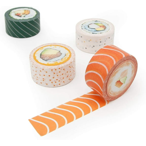 Suck UK Washi Tape | Sushi Masking Tape Set | Japanese Stationery | 4 Pack