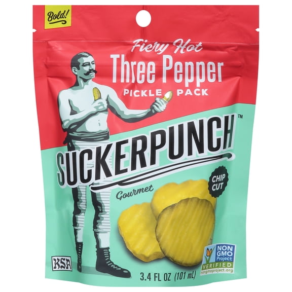 SUCKERPUNCH - Spicy Pepper Pickle Chips - 3.4 OZ Case of 12