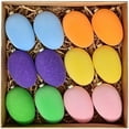 thumbnail image 1 of SUCS 12pcs Easter Egg Ornaments, Vintage Decorative Colorful Flocking Pendant for Home Easter Decoration, 1 of 5