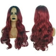 thumbnail image 1 of SUCS Black Women Natural Party Cosplay Red Long Wave Sexy Curly Wavy Synthetic Wigs, 1 of 5