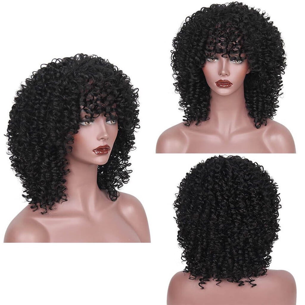 SUCS Brazilian Virgin Hair Full Lace Cap Band Human Hair Wigs For Black Women Natural Black Synthetic Wig Fashion Short Bob Wavy Sexy Women Curly Full Wigs
