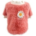 thumbnail image 1 of SUCS Dog Sweaters for Small Dogs Girl Daisy Style Plush Round Neck Flowers Sweater, 1 of 5