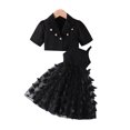 thumbnail image 1 of SUCS Girls Skirt Set Short Suit Jacket Butterfly Mesh Suspender Long Skirt Two-piece Party Gift, 1 of 6