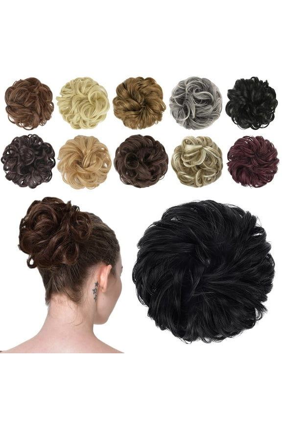 Hair Buns Hair Piece Hair Scrunchies for Women Thick Hair Extension Bun Messy Wavy Ponytail Hairpieces 1PCS