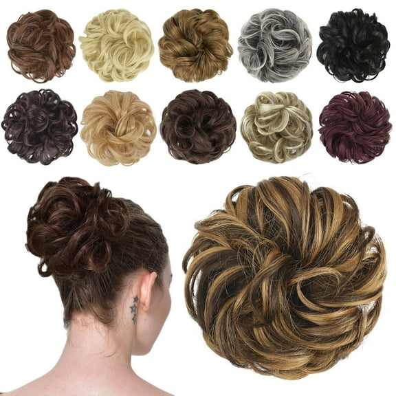 SUCS Hair Buns Hair Piece Hair Scrunchies for Women Thick Hair Extension Bun Messy Wavy Ponytail Hairpieces 1PCS