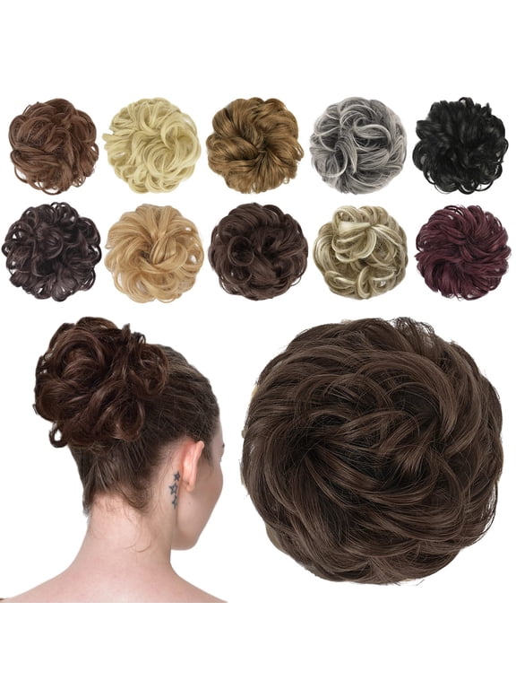 Hair Buns Hair Piece Hair Scrunchies for Women Thick Hair Extension Bun Messy Wavy Ponytail Hairpieces 1PCS