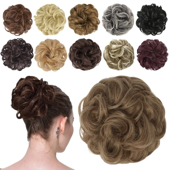 SUCS Hair Buns Hair Piece Hair Scrunchies for Women Thick Hair Extension Bun Messy Wavy Ponytail Hairpieces 1PCS