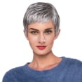 thumbnail image 1 of SUCS High Quality Grayish white Short Curly Wigs Real Human Hair Sexy Women Wigs, 1 of 4