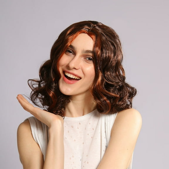 SUCS Human Hair Wigs For Women Black Color Natural Lace Hair Sexy Women Girl Long Gradient Wig Wavy Curly Synthetic Fashion