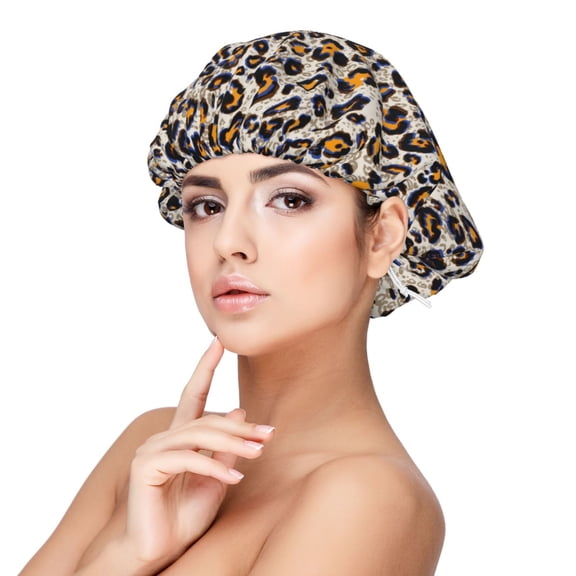 SUCS Leopard Print Silk Bonnet for Sleeping Satin Hair Bonnets with Soft Elastic Band Offers Excellent Hair Protection The Silk Material Is Gentle on Your Hair