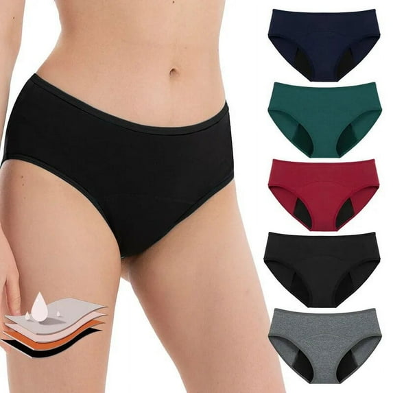 SUCS Menstrual Panties for Women Heavy Flow Bamboo Fiber Overnight Period Panties Middle-Waisted Period Underwear Cotton Briefs