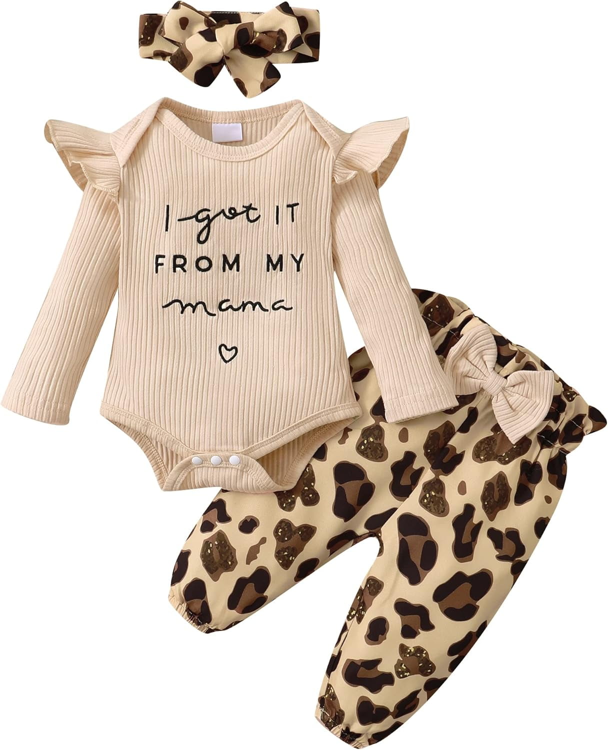SUCS Newborn Baby Girl Clothes Infant Girl Outfits Long Sleeve Ruffle Romper  Floral Pants Headband Set