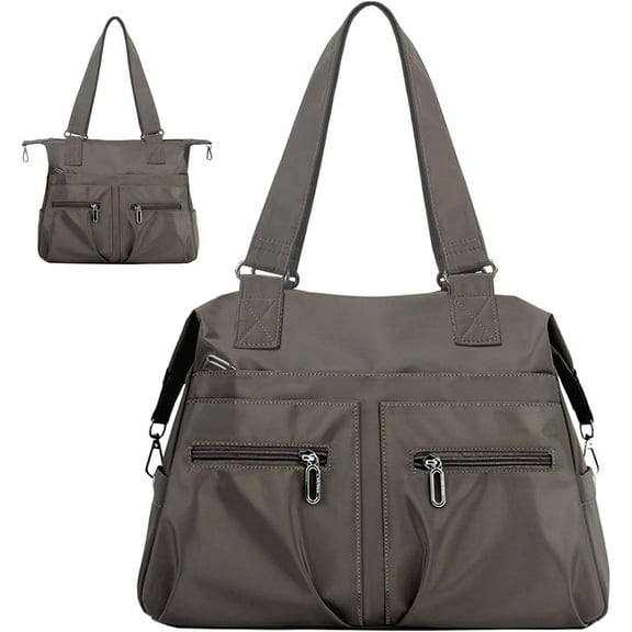 SUCS Nylon Tote Bag for Women Shoulder Tote Bag with Zipper Waterproof Nylon Purse and Handbags Lightweight Bag
