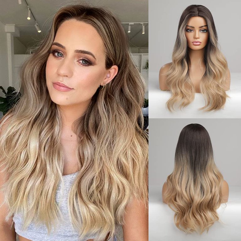 Blonde Ombre Beauty Lace Front Wig Highlights Ombre Lace Front Wig Body Wave Transparent Lace  main image 3
