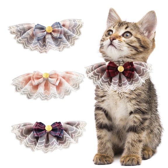 SUCS Pet Bibs Eye-catching Wear Resistant Polyester Fashion Badge Pet Collar Lace Bib for Photography