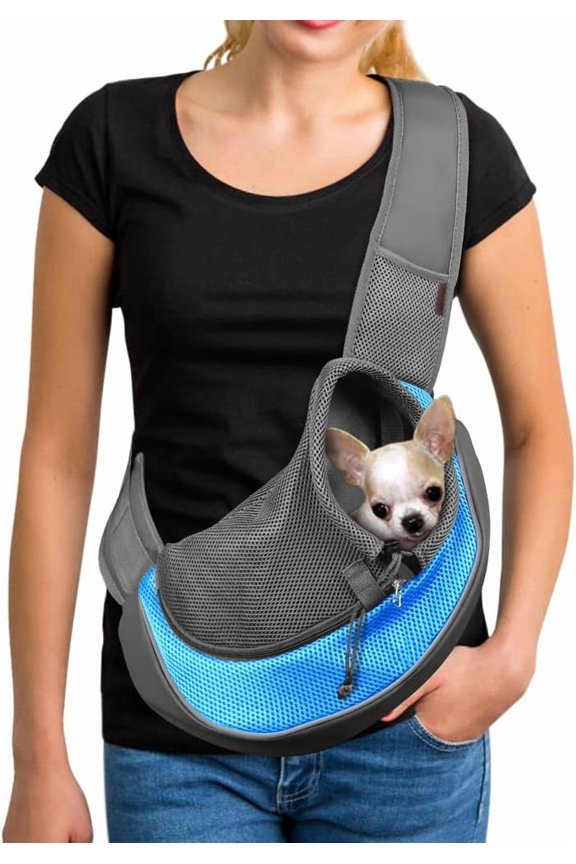 Pet Dog Sling Carrier Large Pocket Adjust Strap Design Breathable Mesh Travel Safe Sling Bag Carrier for Dogs Cats