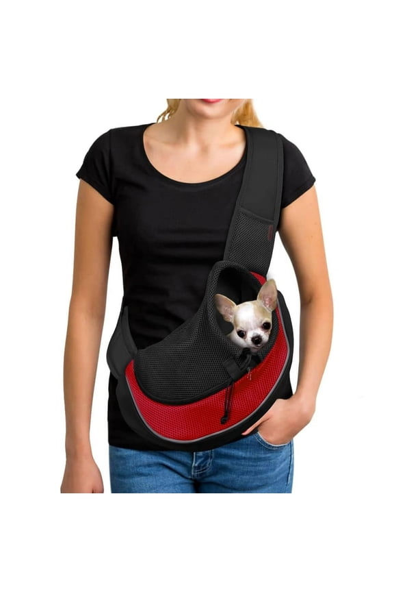 Pet Dog Sling Carrier Large Pocket Adjust Strap Design Breathable Mesh Travel Safe Sling Bag Carrier for Dogs Cats