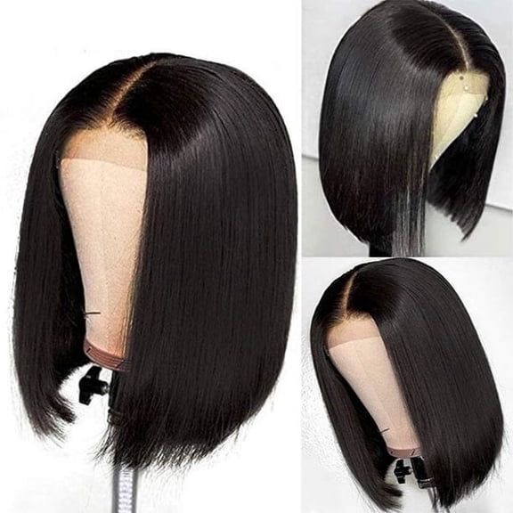 SUCS Short Straight Bob Wig Lace Part Human Hair Wigs for Black Women 12Inch Short Bob Wigs Human Hair Lace Closure Wigs Brazilian Hair Wigs Straight Human Hair Cover 30cm