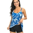 thumbnail image 1 of SUCS Tankini Women's Printed Skirt Suspender Dress Loose Boxer Swimsuit, 1 of 7