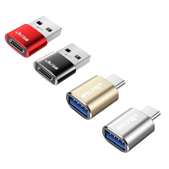 SUCS USB C Adapter (4 Pack), USB C to USB, High-Speed Data Transfer, USB-C to USB Female Adapter for MacBook Pro 2023, iPad Pro 2023, Samsung Galaxy Book, Dell XPS and More Type C Devices