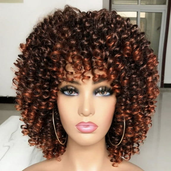 SUCS Wavelet Hair Peruvian Curly Human Hair Wig Adjustable Curly Wigs for Women FQ83-BO