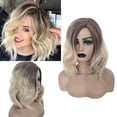 thumbnail image 1 of SUCS Women Curly Natural Fashion Gradient Gold Wigs Wavy Synthetic Colors Short Wig wig, 1 of 1