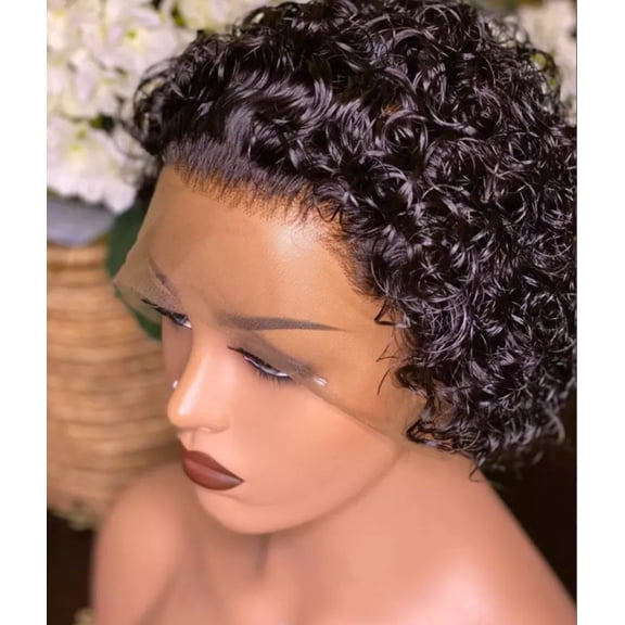 SUCS Women Short Curly Hair Hand Wrapped with Small Curly Hai Fluffy Curly Hair
