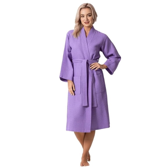 SUCS Women's Bathrobe Terry Cloth Robe Knee Length Towel Bathrobe V-neck Multi-color Options
