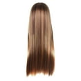thumbnail image 1 of SUCS Women's Brown Highlight Ombres Human Hair Wigs Long Brazilian Hair Wigs, 1 of 2