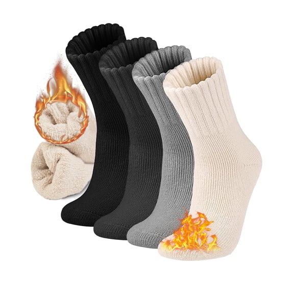 SUCUUI 4 Pairs Womens Merino Wool Boot Socks, Thermal Thick Winter Warm Cozy Hiking Work Boot Socks ,Christmas Gift