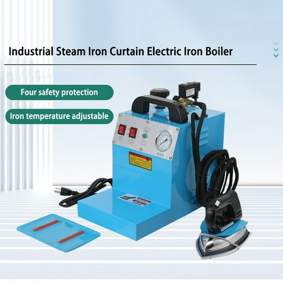 SUDEG 110V Industrial Steam Iron & Boiler Station, 1600W Curtain Electric Iron Boiler, 4L Professional Ironing System with Adjustable Steam & Temperature for Clothing Stores, Laundry, Factories