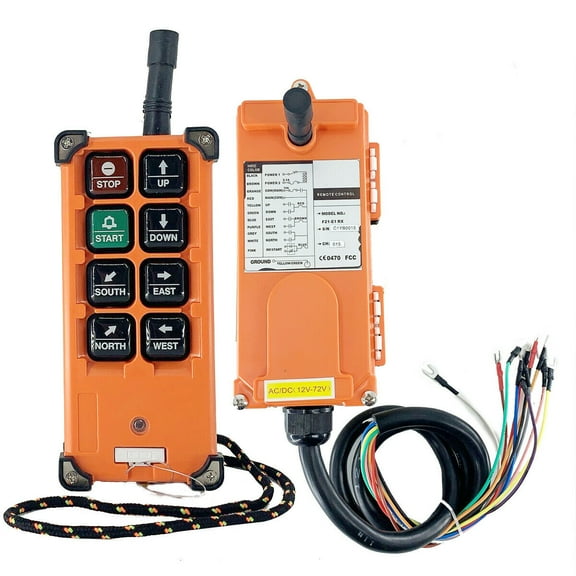 SUDEG 12-24V Waterproof Reliable Hoist Crane Lift Controller, Wireless Industrial Remote Control for Transmitter & Receiver Hoist Crane