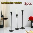 thumbnail image 1 of SUDEG 3PCS Black Candlestick Candle Holder Modern And Simple Style For Home Decoration, 1 of 12
