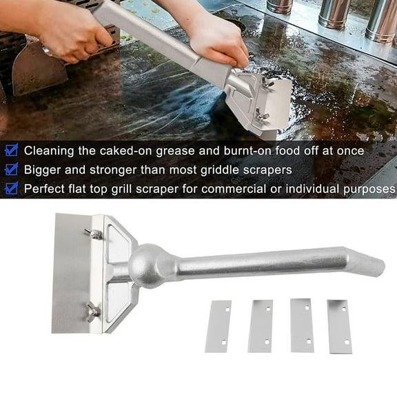 SUDEG Commercial Heavy Duty Grill Scraper Flat Griddle Top Grill Accessories Scraper