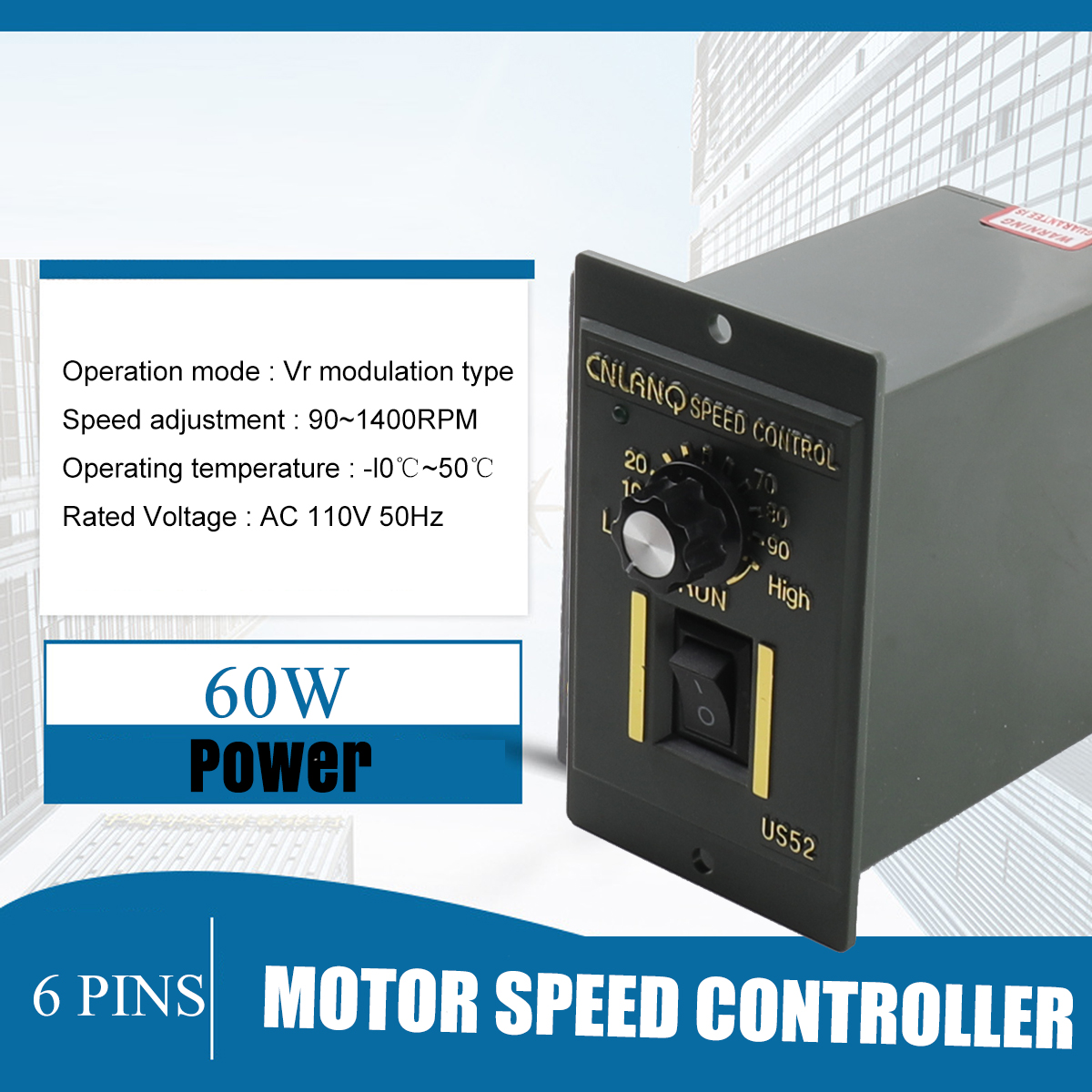 SUDEG DC Motor Speed Controller, AC 110V 50Hz PWM Brush Motor Speed