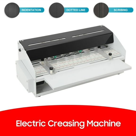 SUDEG Electric Creasing Machine 18 Inch 460mm Paper Creasing Scoring Machine 3 in 1 Creasing Machine with Heavy Duty Metal Present Multi-Function