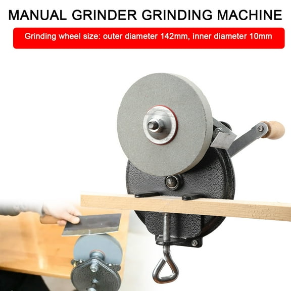 SUDEG Hand-cranking Grinding Machine Small Knife Sharpener 6'' DIY Polishing Machine