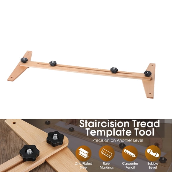 SUDEG Stair Jig Stair Tread Jig Stair Gauge Stair Layout Tool Stair Jig-4 Safety Knobs