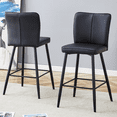 thumbnail image 1 of SUDICA Bar Stools Set of 2 Black PU Upholstered Chairs with Metal Legs for Kitchen Bar, 1 of 8