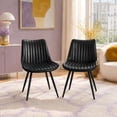 thumbnail image 1 of SUDICA Black PU Leather Dining Chairs Set of 2, Upholstered Accent Chairs with Metal Legs for Dining Room, 1 of 7