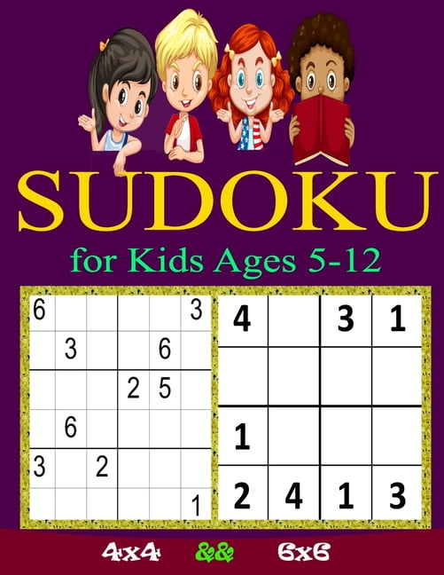 Easy 4x4 Sudoku for Kids: 300 Large Print Easy Sudoku Puzzles For Kids And  Beginners with Solutions at the Back by Faye Press