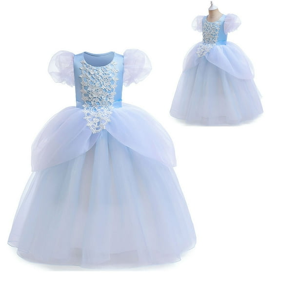 SUEE Cinderella Costume for Girls, Halloween Princess Cosplay Fancy Dress up, Evening Gown for 3-10 Years