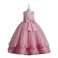 thumbnail image 1 of SUEE Flower Girls Princess Dress Bowknot Bridesmaid Wedding Long Tulle Ball Gown, 4-13 Year, 1 of 7