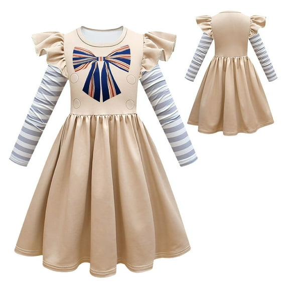 SUEE Girls Megan Cosplay Dress Long Sleeve Halloween Costume Outfits for 4-10T