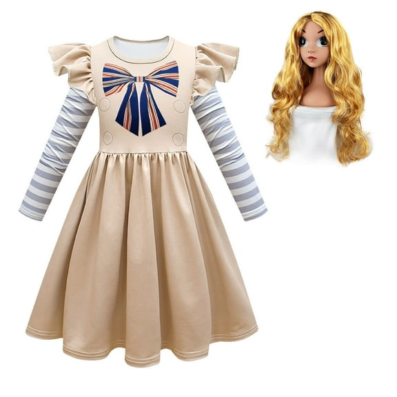 SUEE Girls Megan Cosplay Dress Long Sleeve Halloween Costume Outfits for 4-10T