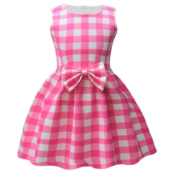SUEE Girls Sleeveless Pink Plaid Dress Halloween Cosplay Outfits 3-9 Years