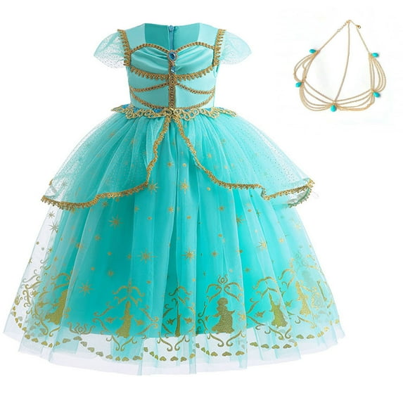 SUEE Jasmine Princess Dress for Little Girls Birthday Cosplay Party Outfit 3-8Y