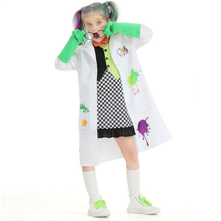 SUEE Kids Mad Scientist Costume with Accessories Halloween Outfit