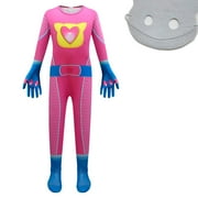 SUEE Kids Super Kittens Jumpsuit w/Mask Halloween Cat Cosplay Outfit Dress Up for 3-9 Year